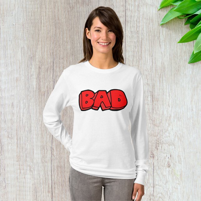 Bold Red Bad Graffiti Style Text T-Shirt (Von Creator hochgeladen)