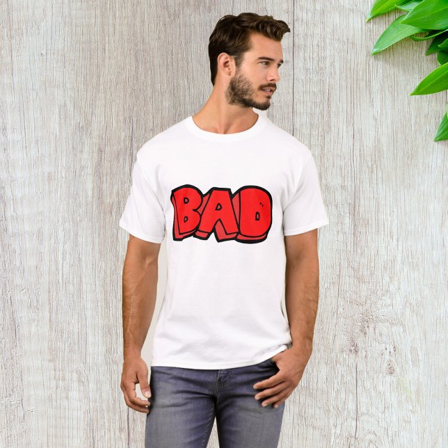 Bold Red Bad Graffiti Style Text T-Shirt (Von Creator hochgeladen)