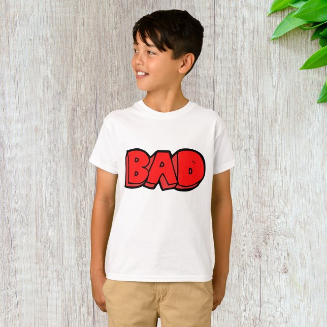 Bold Red Bad Graffiti Style Text T-Shirt (Von Creator hochgeladen)