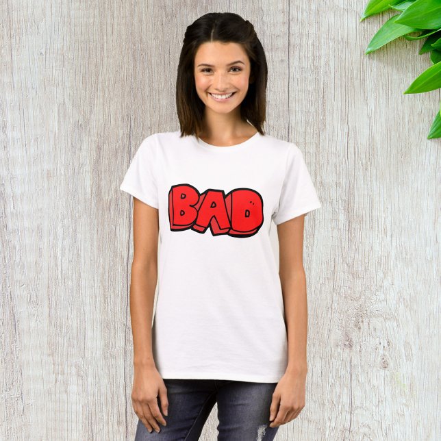 Bold Red Bad Graffiti Style Text T-Shirt (Von Creator hochgeladen)
