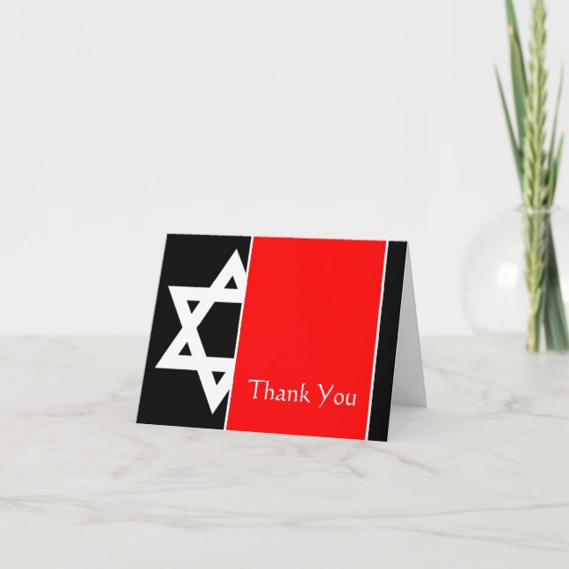 Bold Red Black Star von David Bar Mitzvah Danke (Vorderseite)