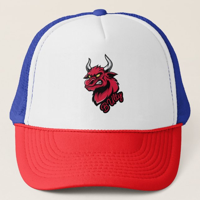Bold Red Bull "Bully" Trucker Hat - Red, White & B Truckerkappe (Vorderseite)