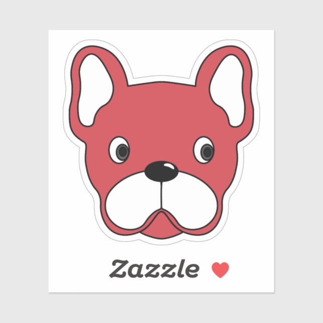 Bold Red Bulldog 3"x3" Vinyl Sticker (Blatt)