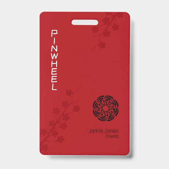 Bold Red Floral Ausweis (Vorderseite)