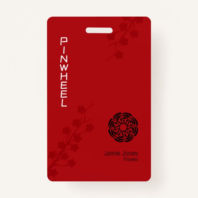 Bold Red Floral Ausweis (Vorderseite)