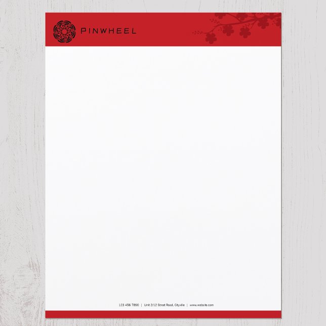 Bold Red Floral Letterhead (Von Creator hochgeladen)