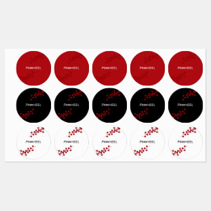 Bold Red Floral Stickers Etiketten