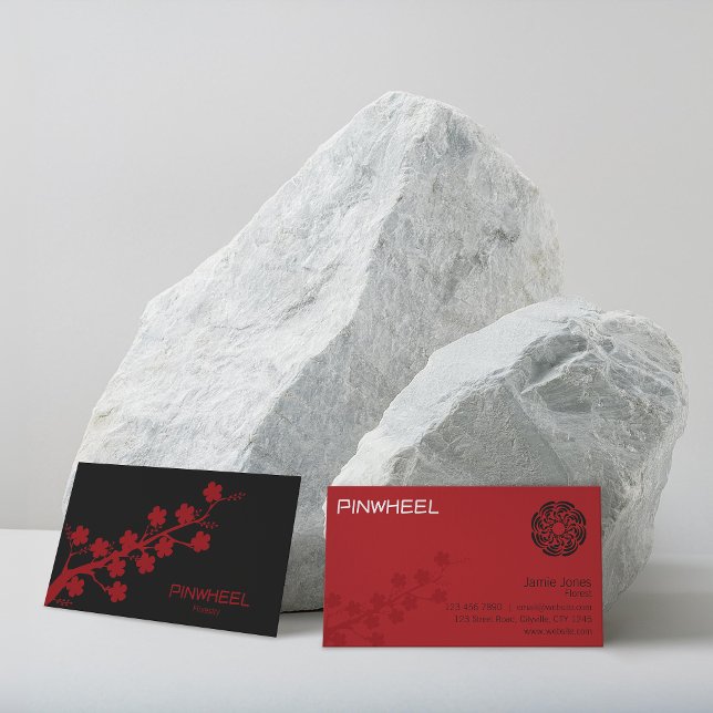 Bold Red Floral Visitenkarte (Von Creator hochgeladen)