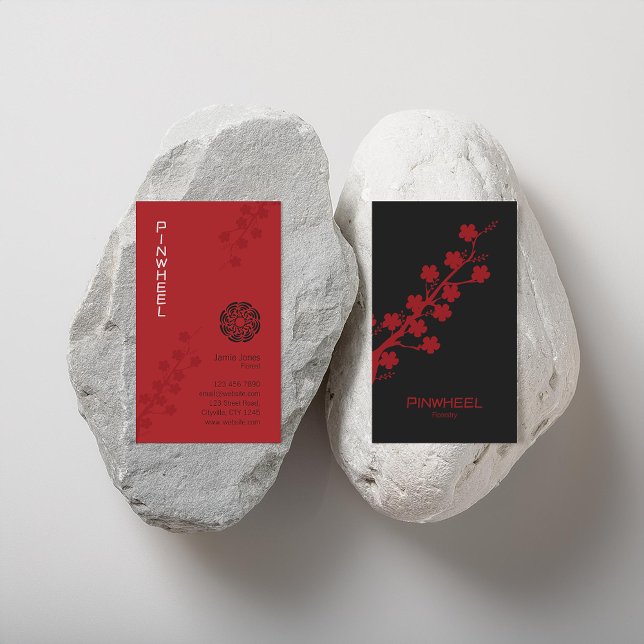 Bold Red Floral Visitenkarte (Von Creator hochgeladen)