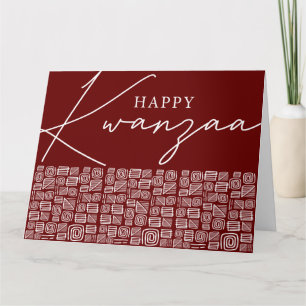 Bold Red Happy Kwanzaa Single Foto Holiday Card Karte