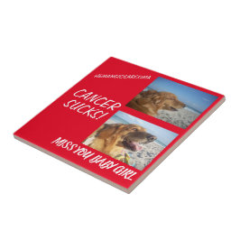 Bold Red Hemangiosarcoma Dog Cancer Tribute Fliese