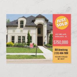 Bold Red Just Sold House Anwesen Werbung Postkarte