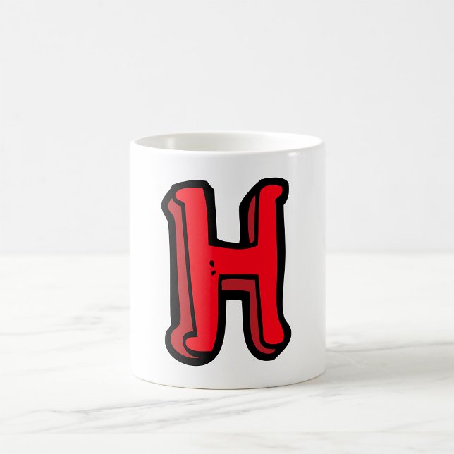 Bold Red Letter H Fun Alphabet Kaffeetasse (Von Creator hochgeladen)