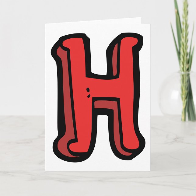 Bold Red Letter H Fun Alphabet Karte (Von Creator hochgeladen)