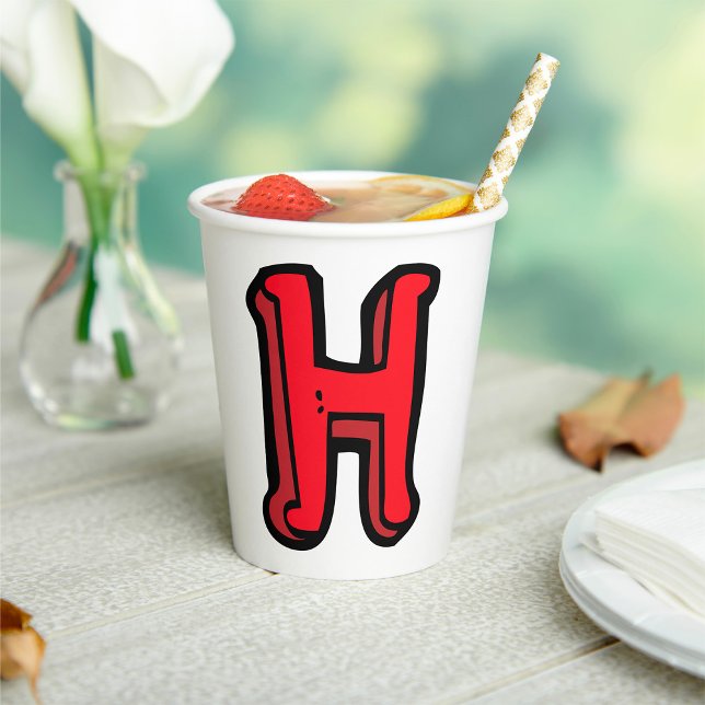 Bold Red Letter H Fun Alphabet Pappbecher (Von Creator hochgeladen)
