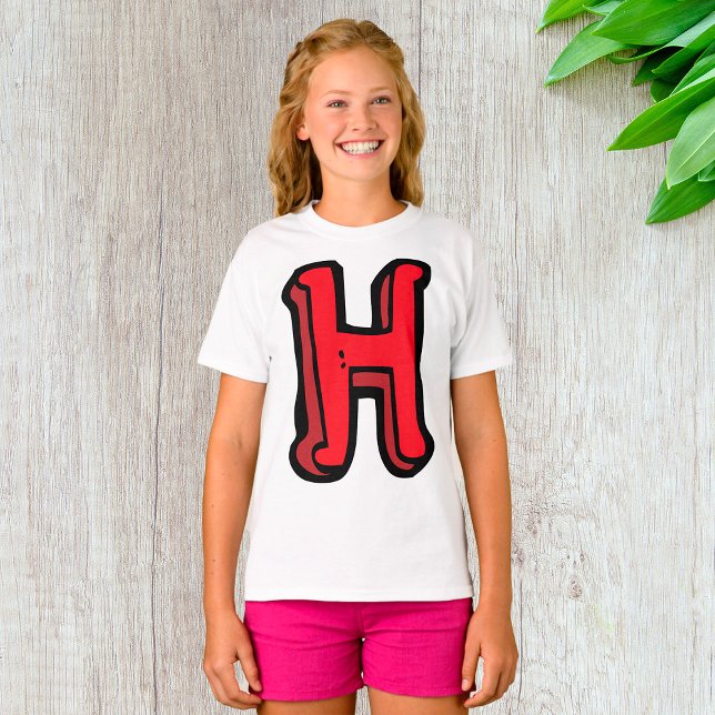 Bold Red Letter H Fun Alphabet T-Shirt (Von Creator hochgeladen)
