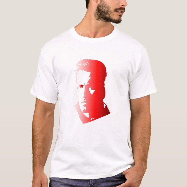 Bold Red Male Silhouette - Modern Artistic Portrai T-Shirt (Vorderseite)