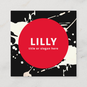 Bold Red Modern Painted Abstrakt Quadratische Visitenkarte