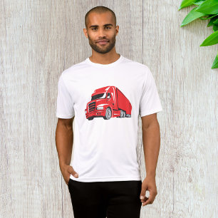 Bold Red Semi Truck Big Rig Trucker T-Shirt