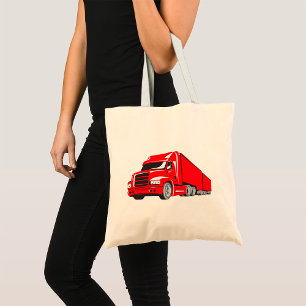 Bold Red Semi Truck Big Rig Trucker Tragetasche