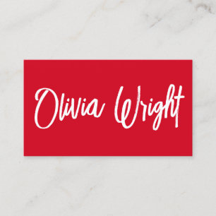 Bold Red Signature Script Typografy Visitenkarte