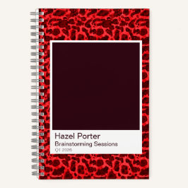 Bold Red Tortoiseshell Watercolor Notebook Notizbuch