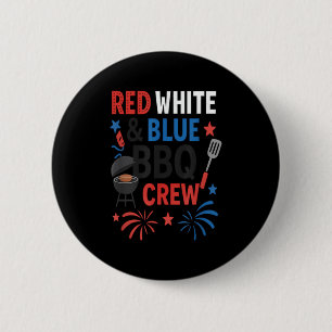 Bold Red White and Blue - Patriotic Independence D Button