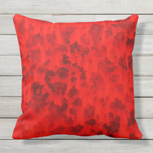 BOLD REDS and RUSTY BLOTCH organic Throw Cushion Kissen