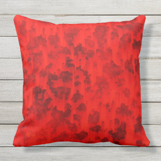 BOLD REDS and RUSTY BLOTCH organic Throw Cushion Kissen