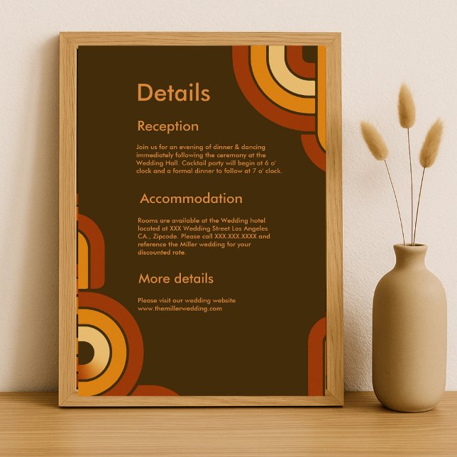 Bold Retro 1970er Hochzeit Begleitkarte (Von Creator hochgeladen)