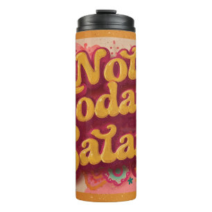 Bold Retro 70er Psychedelic Graphic Thermosbecher