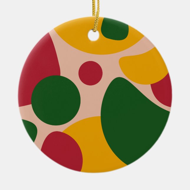 Bold Retro Abstract Shapes Pattern  Keramik Ornament (Vorne)
