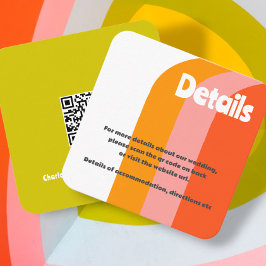 Bold Retro Citrus Wedding Begleitkarte