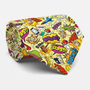 Bold Retro Comic Krawatte - Vibrierendes Pop Art D