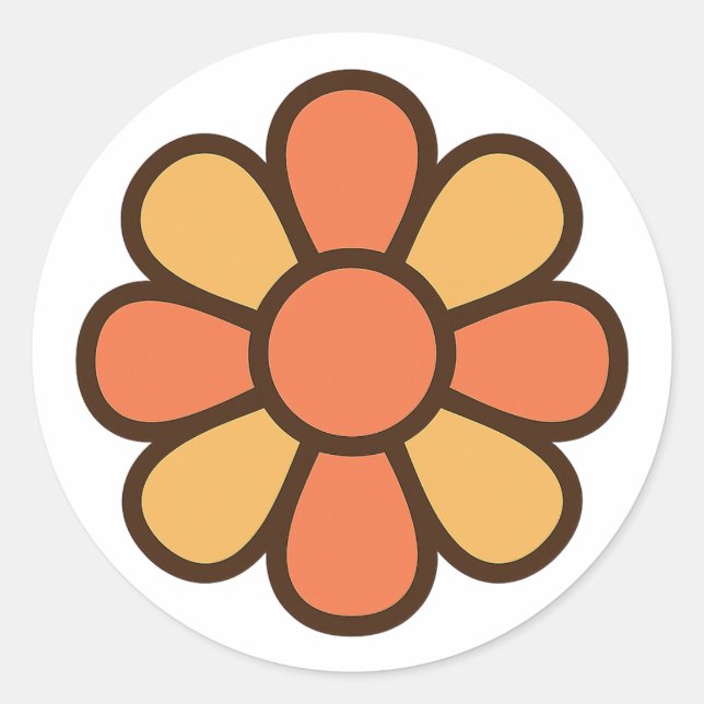 Bold Retro Daisy Sticker (Vorderseite)