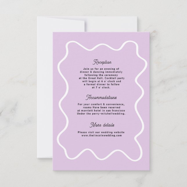 Bold Retro Funky Modern Wedding Enclosure Card RSVP Karte (Vorderseite)