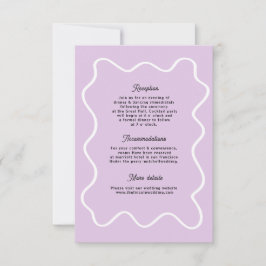 Bold Retro Funky Modern Wedding Enclosure Card RSVP Karte