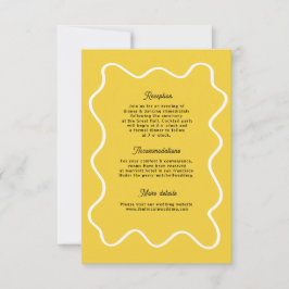 Bold Retro Funky Modern Wedding Enclosure card RSVP Karte