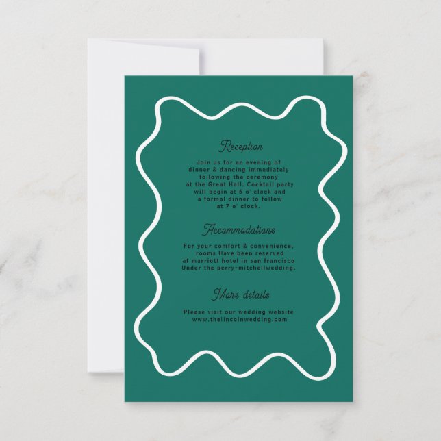 Bold Retro Funky Modern Wedding Enclosure card RSVP Karte (Vorderseite)