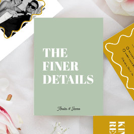 Bold Retro Funky Modern Wedding Enclosure Card RSVP Karte