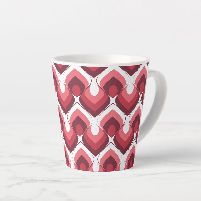 Bold Retro Modern Motif in Pinks Milchtasse (Rechte Ecke)