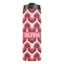 Bold Retro Modern Motif in Pinks Thermosbecher