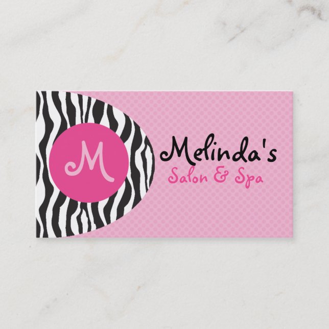 Bold Retro Monogram Salon Business Cards Visitenkarte (Vorderseite)