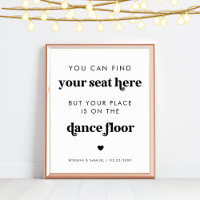Bold Retro Script Funny Dance Floor Wedding Sign
