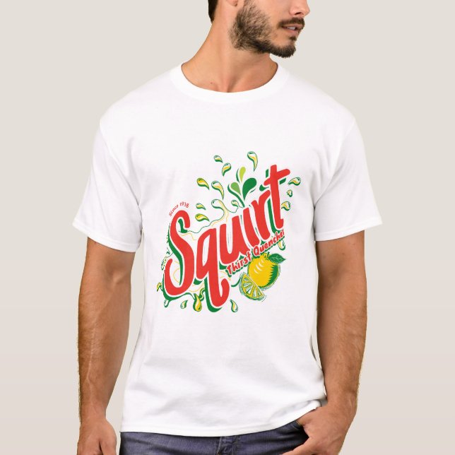 Bold Retro "Squirt Thirst Quencher" Citrus Soda T-Shirt (Vorderseite)