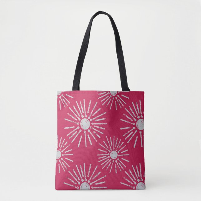 Bold Retro Sunburst Pattern in Deep Pink and White (Vorderseite)