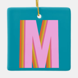 Bold Retro Typografy Monogram Letter in Blue Keramikornament
