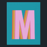 Bold Retro Typografy Monogram Letter in Blue Künstlicher Leinwanddruck<br><div class="desc">Personalisierter,  fett gedruckter Retro-Typografie Monogrammbrief in Blue Canvas Print</div>