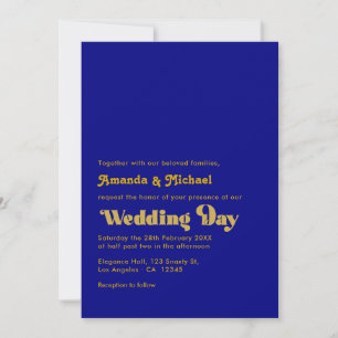 Bold Retro Typografy Navy und Gold Wedding Einladung
