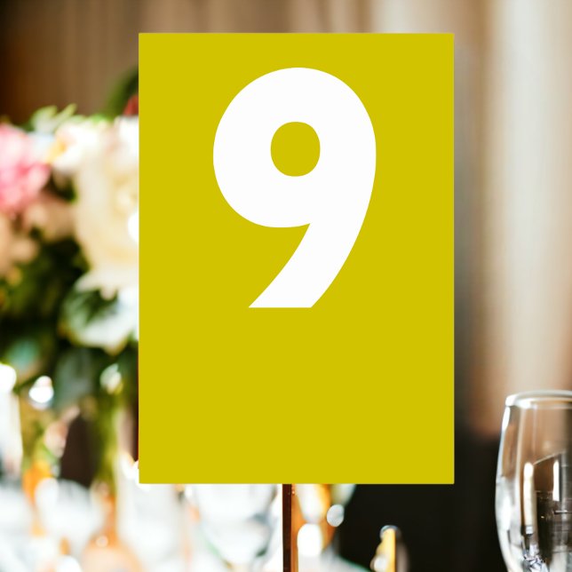 Bold Retro Wedding Tischnummer (Bold Retro Wedding Table Number, a fun colorful addition to your reception tables from Ricaso )
